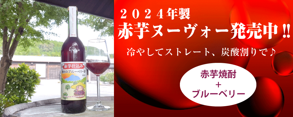 2024年製　季節限定「赤芋仕込 農村のブルーベリー酒・ヌーヴォー」発売！